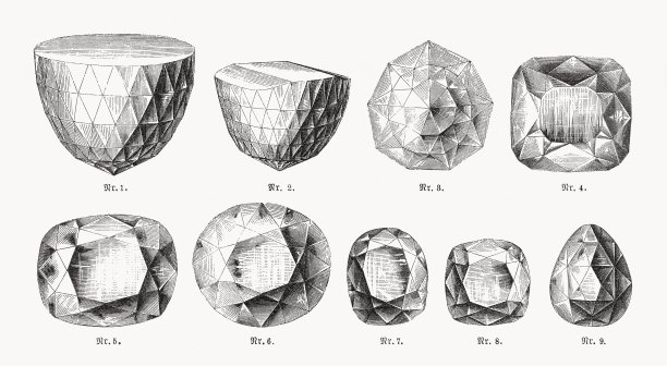 著名的钻石，木刻，1893年出版图片下载