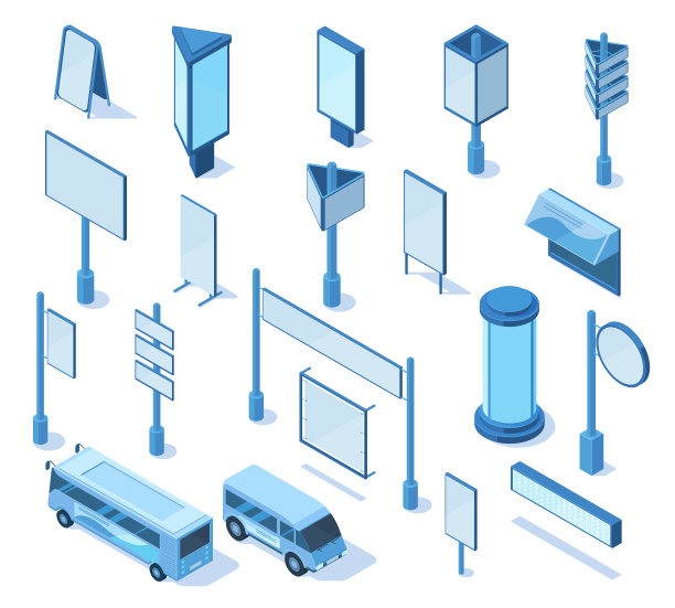 等距街道户外媒体广告3d图片下载