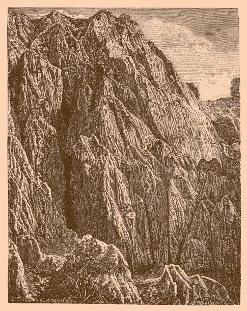 美国犹他州盐溪峡谷斜坡上的雨水沟图片下载