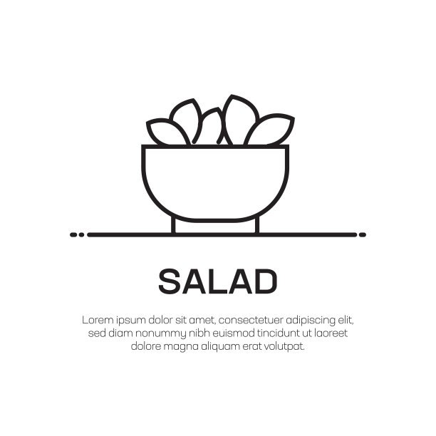 沙拉矢量线图标-简单的细线图标，优质的设计元素图片下载