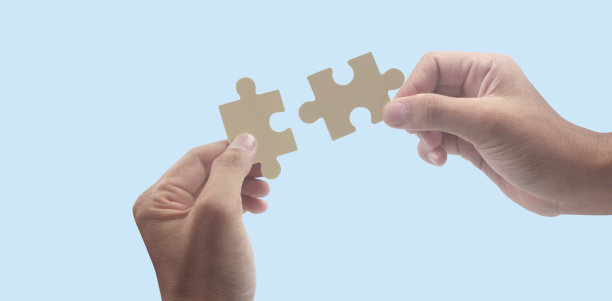 连接拼图。商业解决方案图片下载