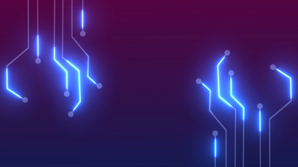 4k电路板技术背景霓虹灯传导电能。图片下载