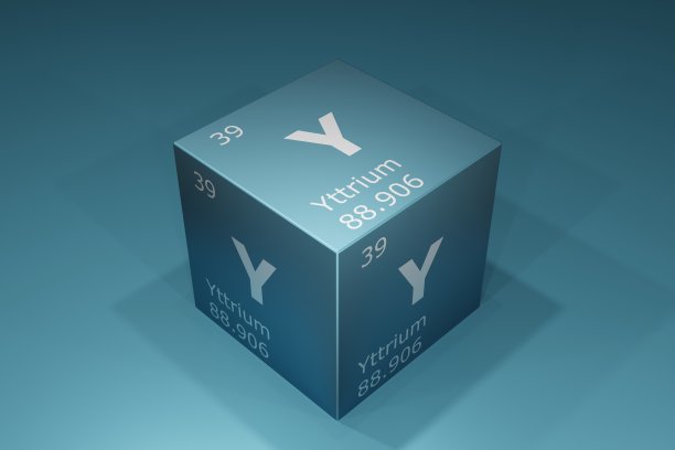 钇，3D渲染元素周期表的符号，原子序数，原子量，名称和符号。教育、科学和技术。三维演示图片下载