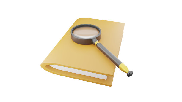 老式放大镜在闭卷书上的3D渲染图片下载