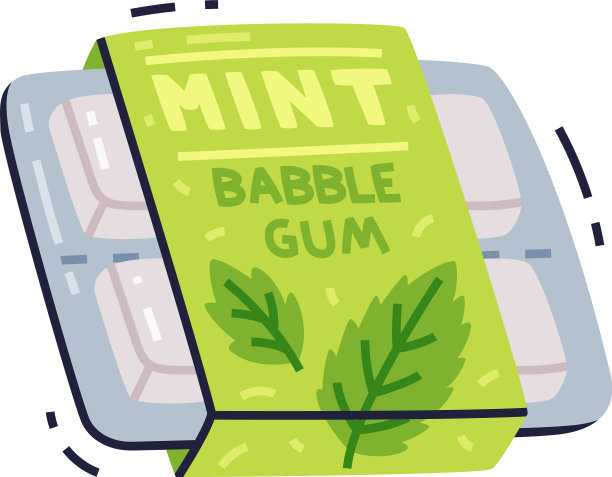 薄荷泡泡糖包装为甜口香糖图片下载