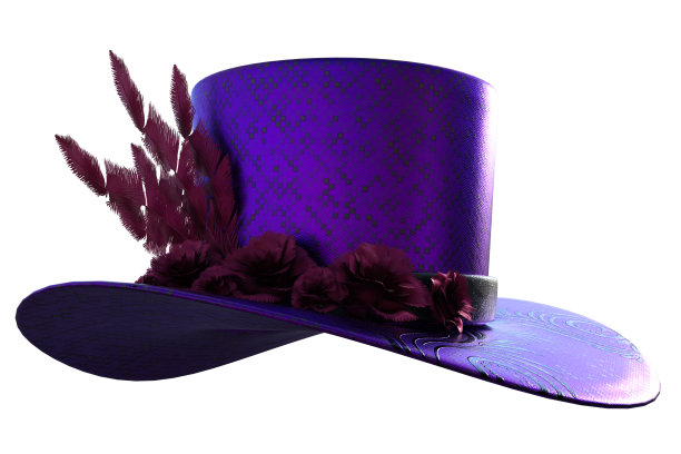 优雅的礼服帽隔离在白色，3d渲染。图片下载