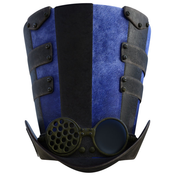 蒸汽朋克礼帽隔离在白色，3d渲染图片下载