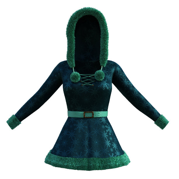 冬季夹克/连衣裙隔离白色，3d渲染。图片下载