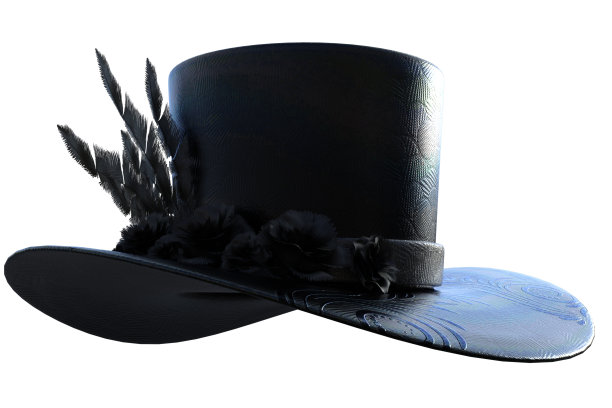 优雅的礼服帽隔离在白色，3d渲染。图片下载