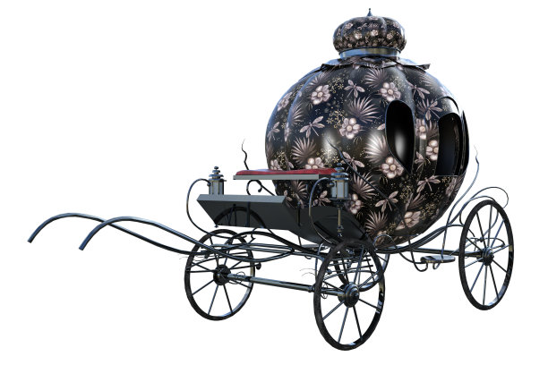 哥特式车厢隔离在白色，3d渲染。图片下载