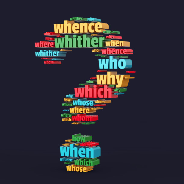 问号形状的疑问词。3d渲染图片下载