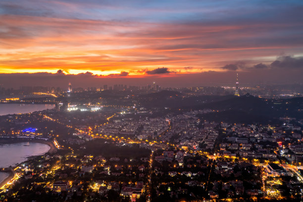 青岛晚霞图片下载