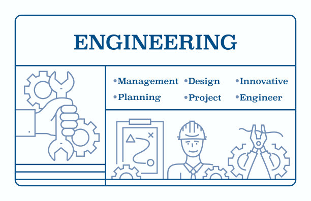 工程线图标集和横幅设计图片下载