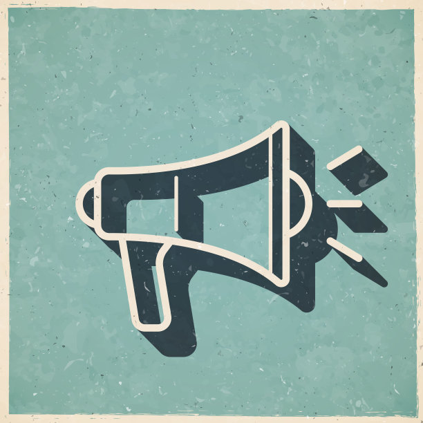 扩音器。图标复古复古风格-旧纹理纸图片下载