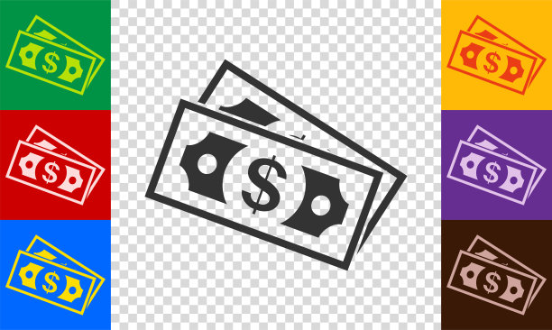 钞票图标集。图片下载