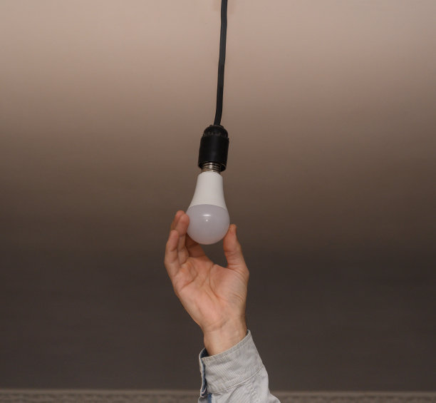 用螺丝拧入LED灯的灯管。图片下载