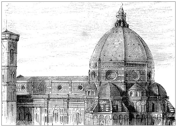 古董插图:圣玛丽亚德尔菲奥里，佛罗伦萨图片下载