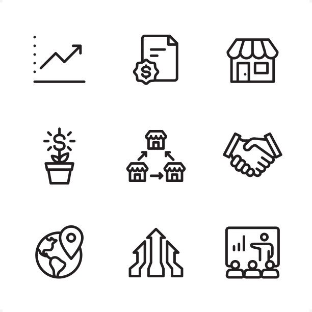 特许经营业务-单线图标图片下载