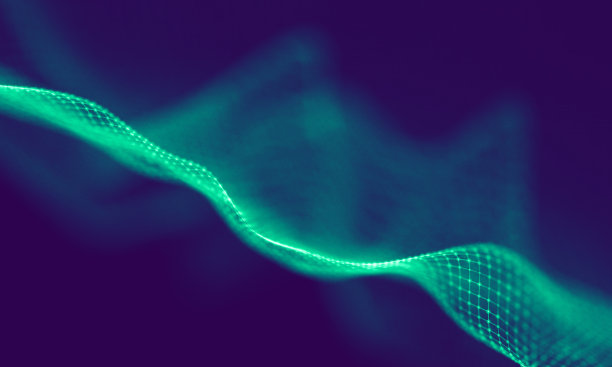 紫色背景上的蓝色几何粒子。连接结构。科学的蓝色背景。未来技术HUD元素。连接点和线。大数据与商业图片下载