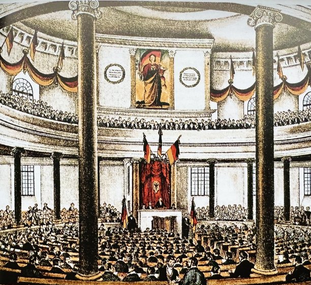 1848年5月18日，在法兰克福的保罗广场举行的制宪会议图片下载