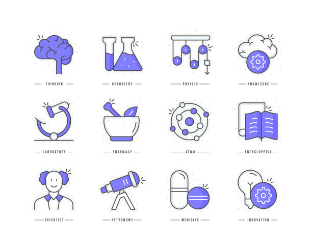 科学平线彩色图标图片下载