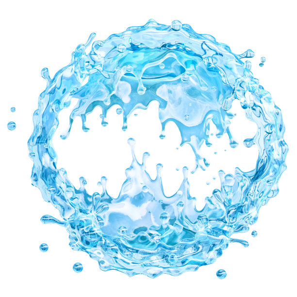 新鲜纯净的水圆溅。清洁的气泡水、矿泉水、苏打水图片下载