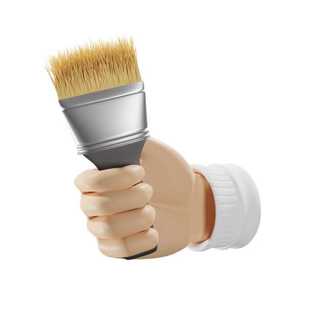 3D卡通手握画笔，图片下载