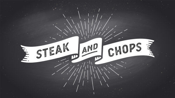 牛排和商店，丝带横幅图片下载