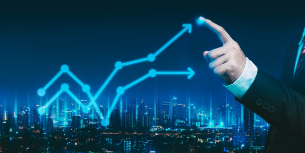 专业商务人士对网络和数字金融营销图表图片下载