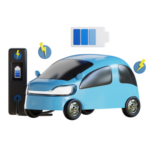 3d插图，电动汽车是未来的替代能源图片下载