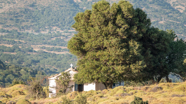 一座古老的希腊东正教教堂——马纳斯特拉基教堂坐落在戈克切达的群山之中图片下载