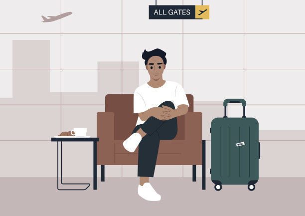 高级舱位的乘客在飞机起飞前在休息区等候的时间图片下载