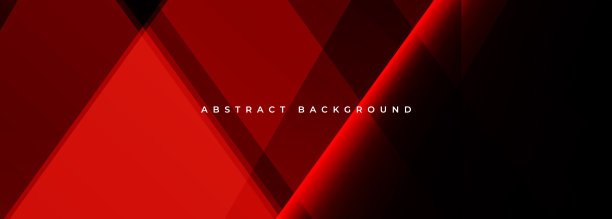 深红色现代抽象宽横幅与几何形状。抽象的红色背景。图片下载