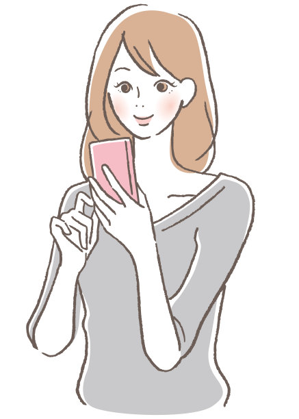 一个女人微笑着写电子邮件图片下载