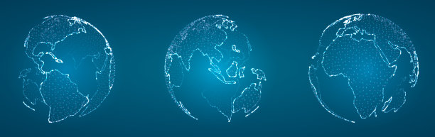 一组矢量形状的行星图片下载