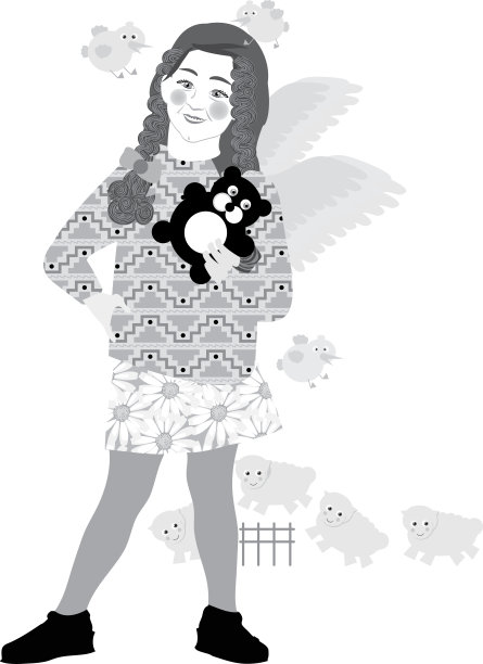 一个手里拿着泰迪熊的小女孩正准备睡觉。她有很多长处。图片下载