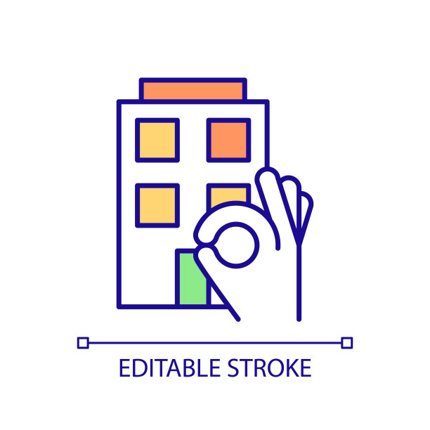 二维细线彩色绿色认证图标图片下载