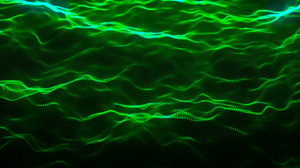 技术背景。摘要数字粒子波。未来的星点波。网络连接结构。3 d渲染。图片下载