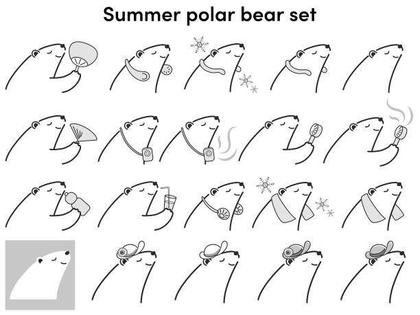 北极熊插图集使用凉爽的商品图片下载