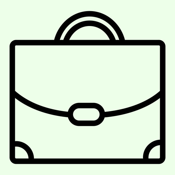 公文包线图标。商人个人案例大纲式白底象形文字。专业处理办公行李箱移动概念网页设计。矢量图形。图片下载