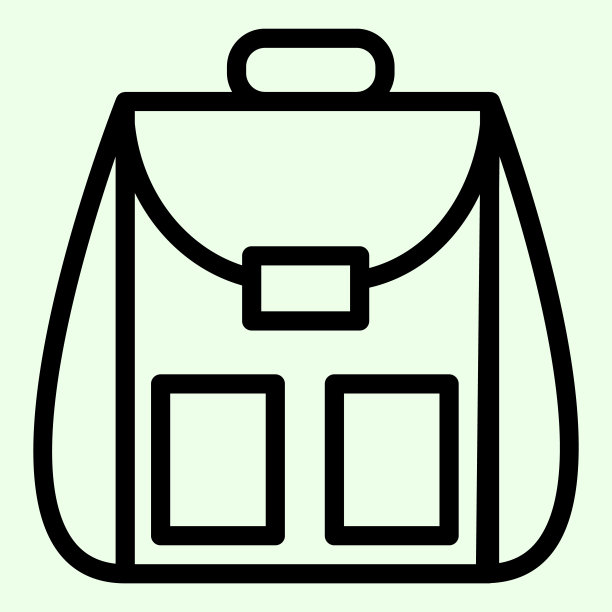 背包线图标。学生个人书包大纲样式白底象形文字书包或书包移动概念网页设计。矢量图形。图片下载