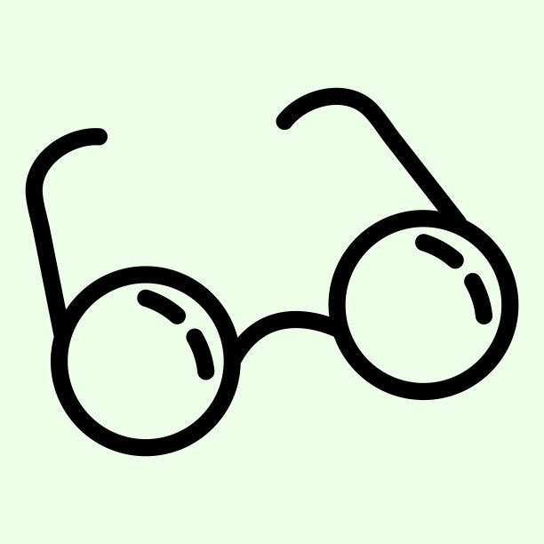 眼镜线图标。圆形复古眼镜轮廓风格象形文字在白色背景。用于教育、学习和阅读的光学眼镜移动概念网页设计。矢量图形。图片下载