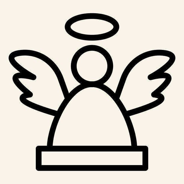 天使线图标。圣诞圣天使轮廓轮廓风格的白色背景象形文字。新年装饰标牌移动概念网页设计。矢量图形。图片下载