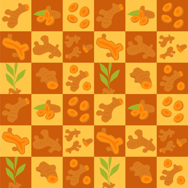 姜黄抽象无缝几何图案图片下载