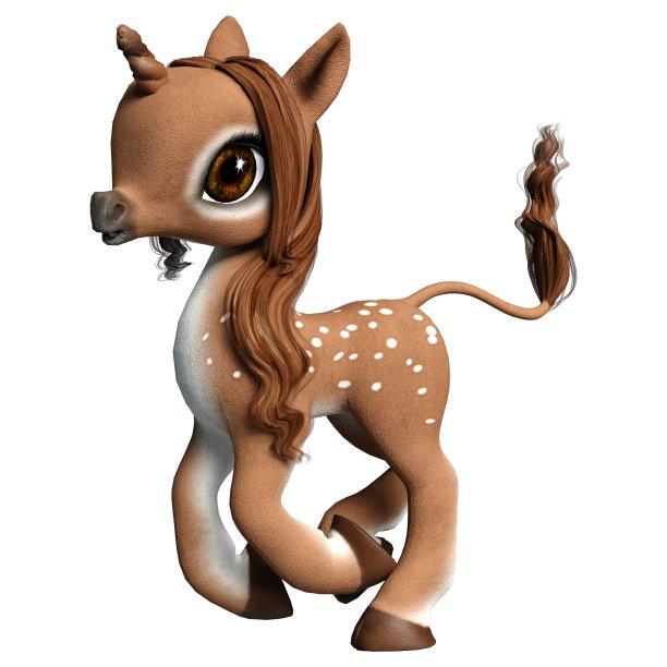 3D渲染鹿宝宝在白色图片下载