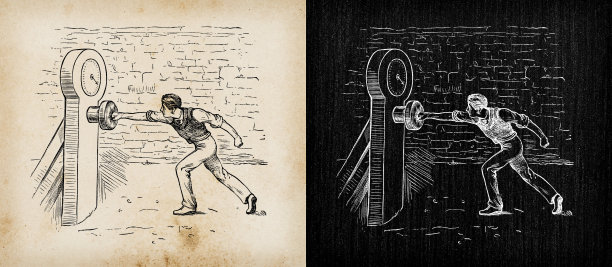 古董插图:吊球图片下载