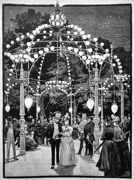 公园里的晚会- 1888年图片下载