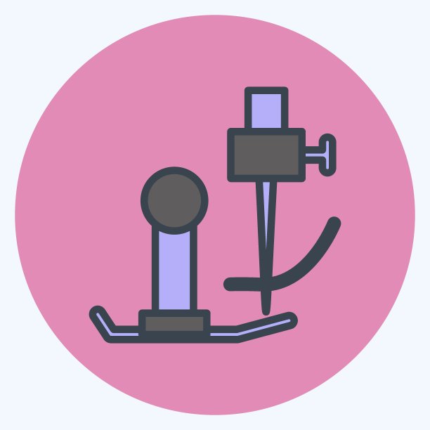 图标缝纫机零件。适合裁缝标志。颜色风格交配。简单的设计可编辑。设计模板向量。简单的符号说明图片下载