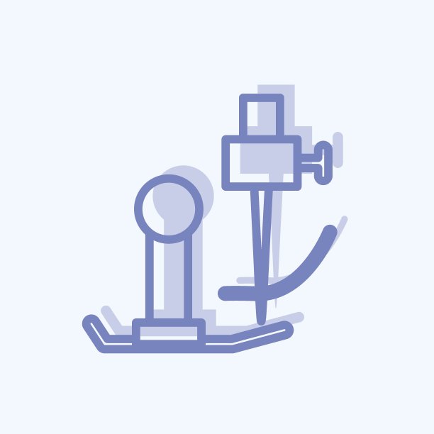 图标缝纫机零件。适合裁缝标志。两个音调的风格。简单的设计可编辑。设计模板向量。简单的符号说明图片下载