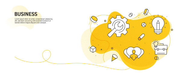 商业相关的现代线条风格矢量插图图片下载